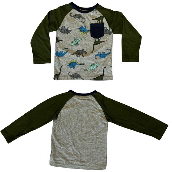 Dinosaur Snug-Fit Pajamas Boys 3T The Children's Place Long Sleeves Gray Blue - Picture 2 of 7